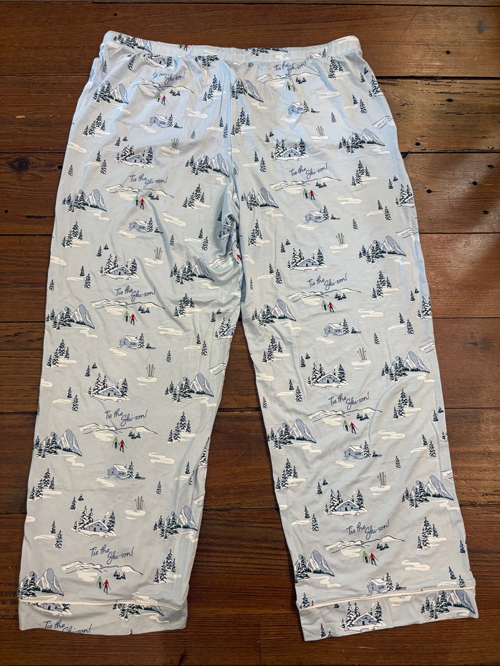 Auden Light Blue Ski Village Print Pajama Pants - Picture 5 of 5